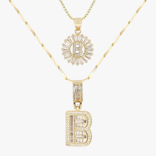 Initial Necklace A–Z Duo Set