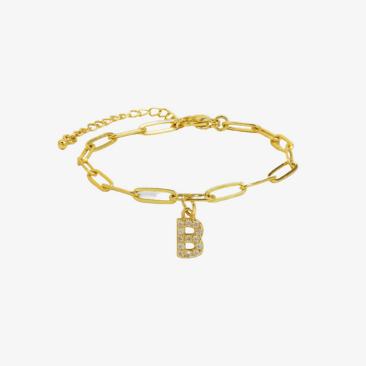 Paperclip Initial Letter Bracelet