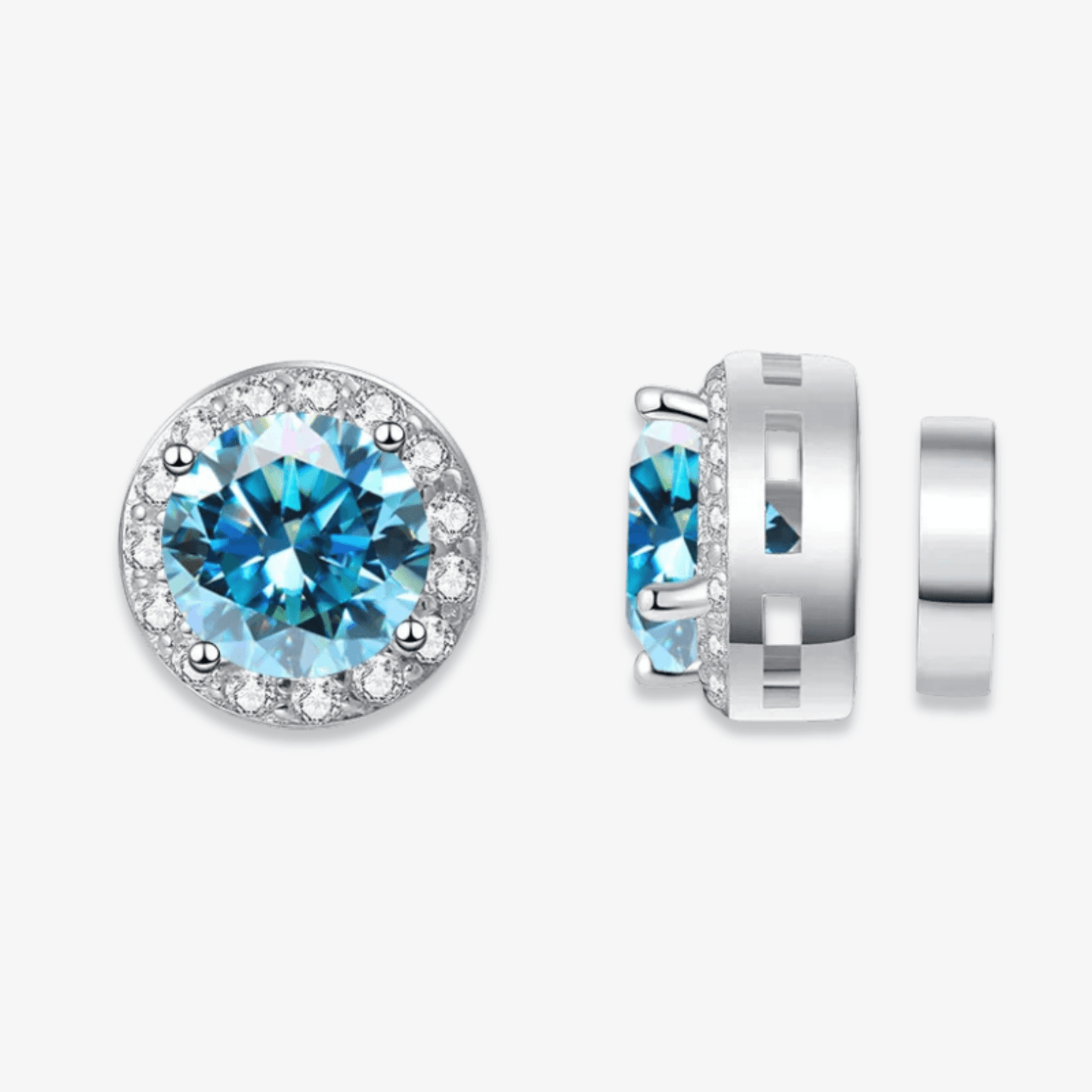Magnetic Round Moissanite Earrings