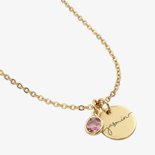 Custom Birthstone Name Necklace