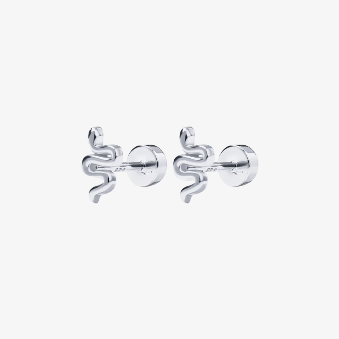 Mini Snake Flat Back Stud Earrings