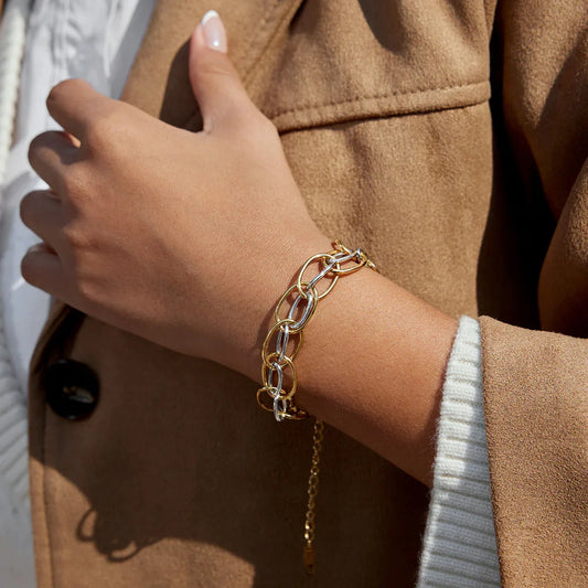 Two Tone Link Bracelet
