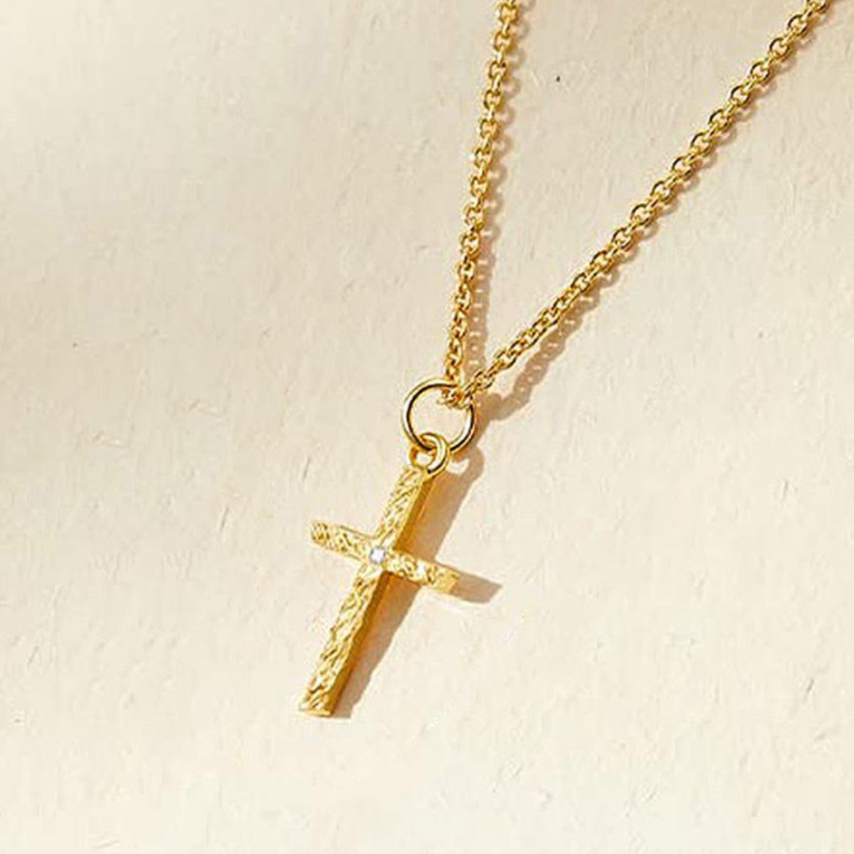 2pc 14k Initial & Cross Layered Necklace Set
