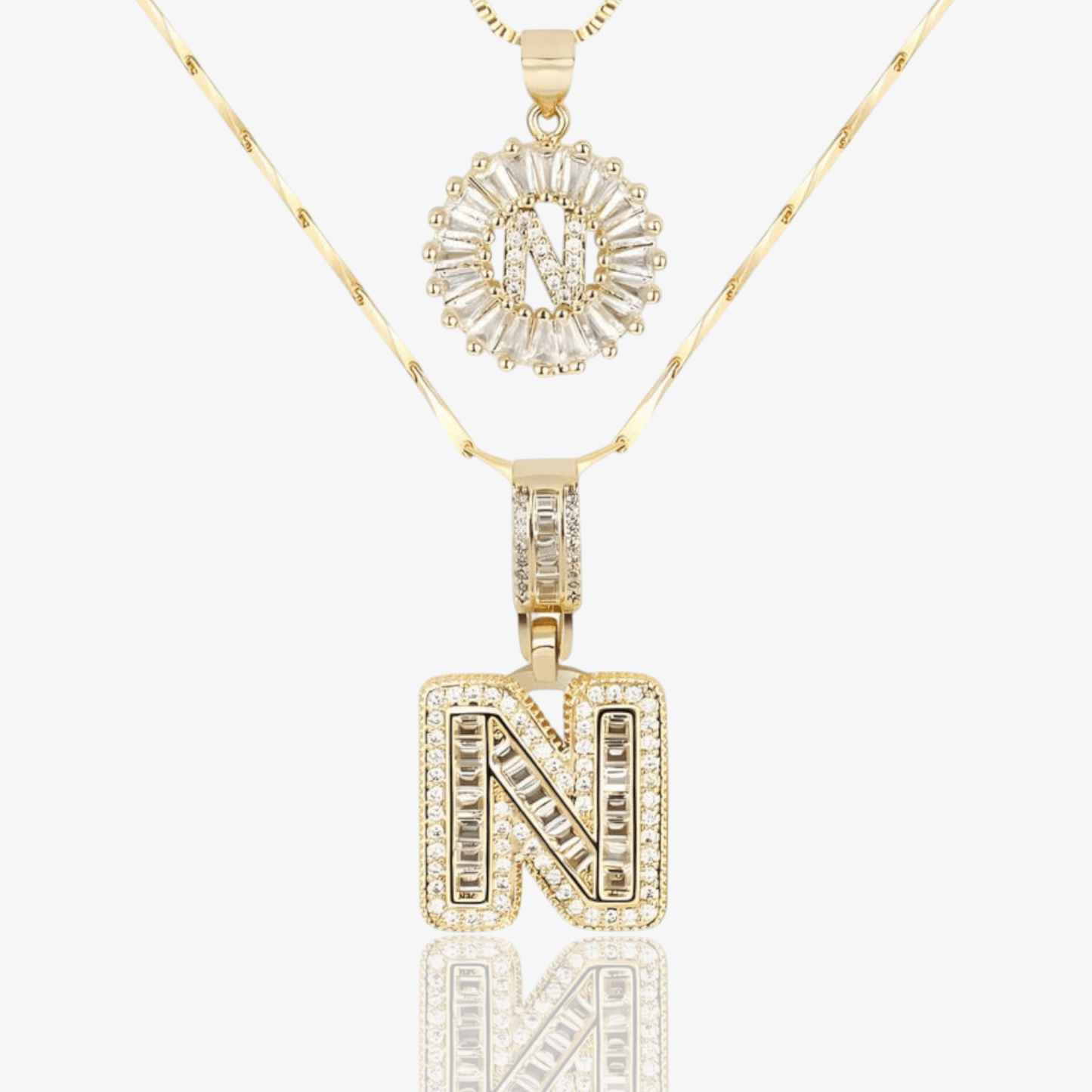 Initial Necklace A–Z Duo Set
