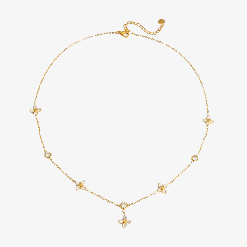 Diamond Clover Layered Necklace