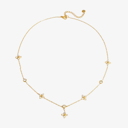 Diamond Clover Layered Necklace