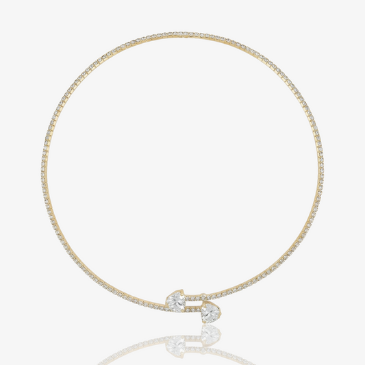 Open Heart Diamond Choker