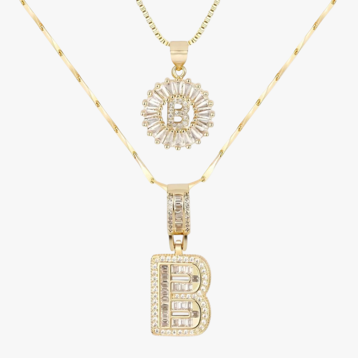 Initial Necklace A–Z Duo Set