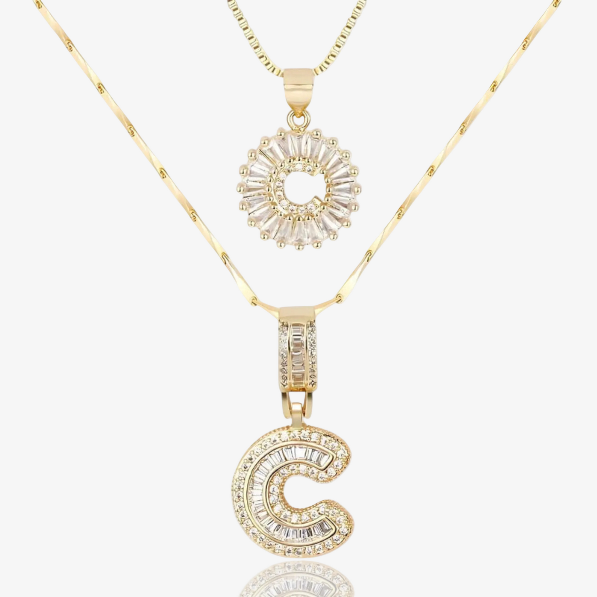Initial Necklace A–Z Duo Set