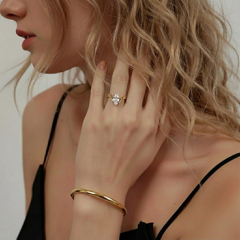 Marquise Diamond Gold Ring