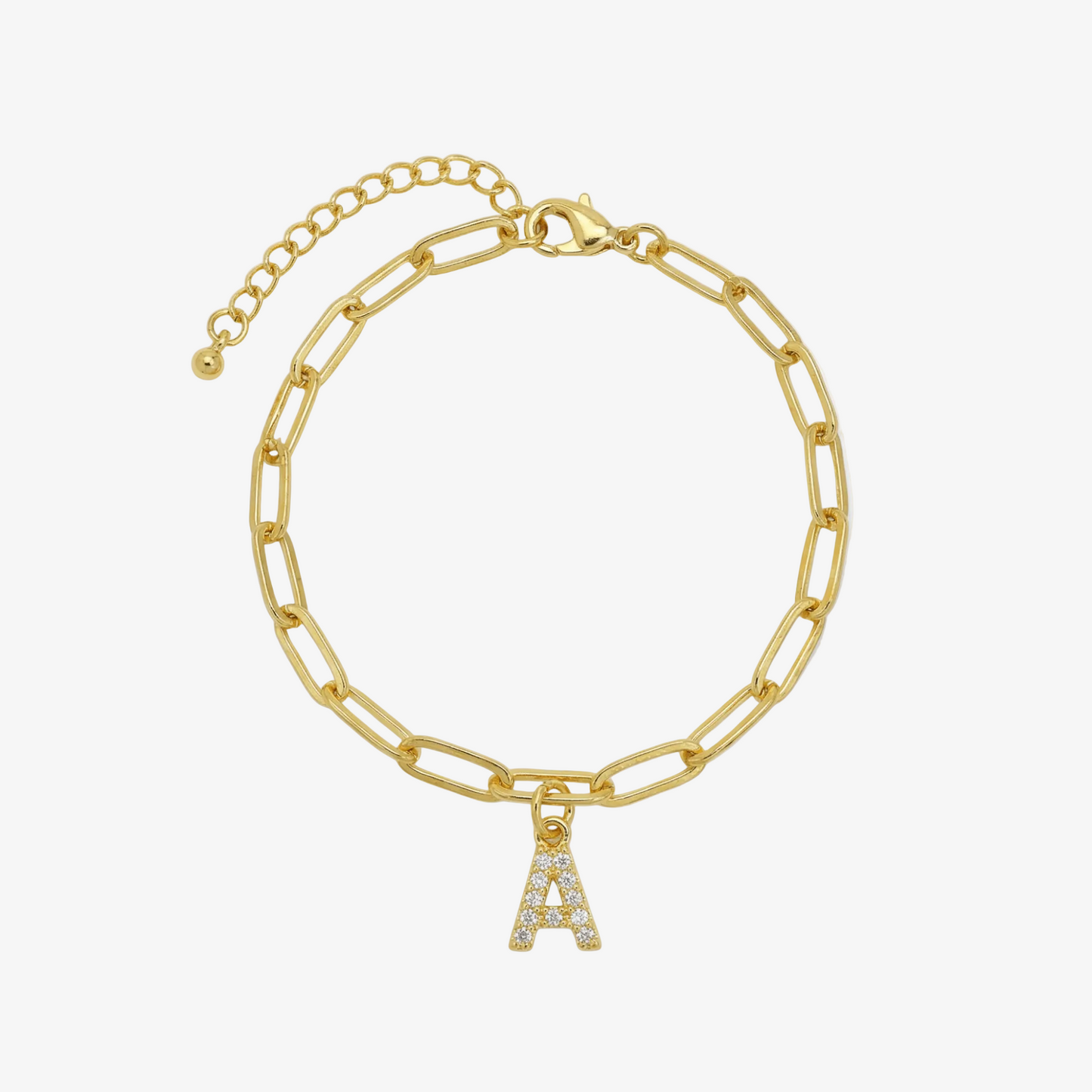 Paperclip Initial Letter Bracelet