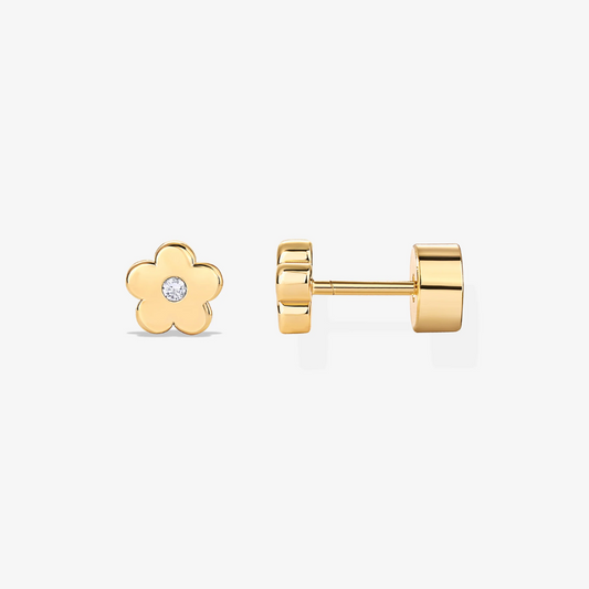 Tiny Bloom Flat Back Stud Earrings