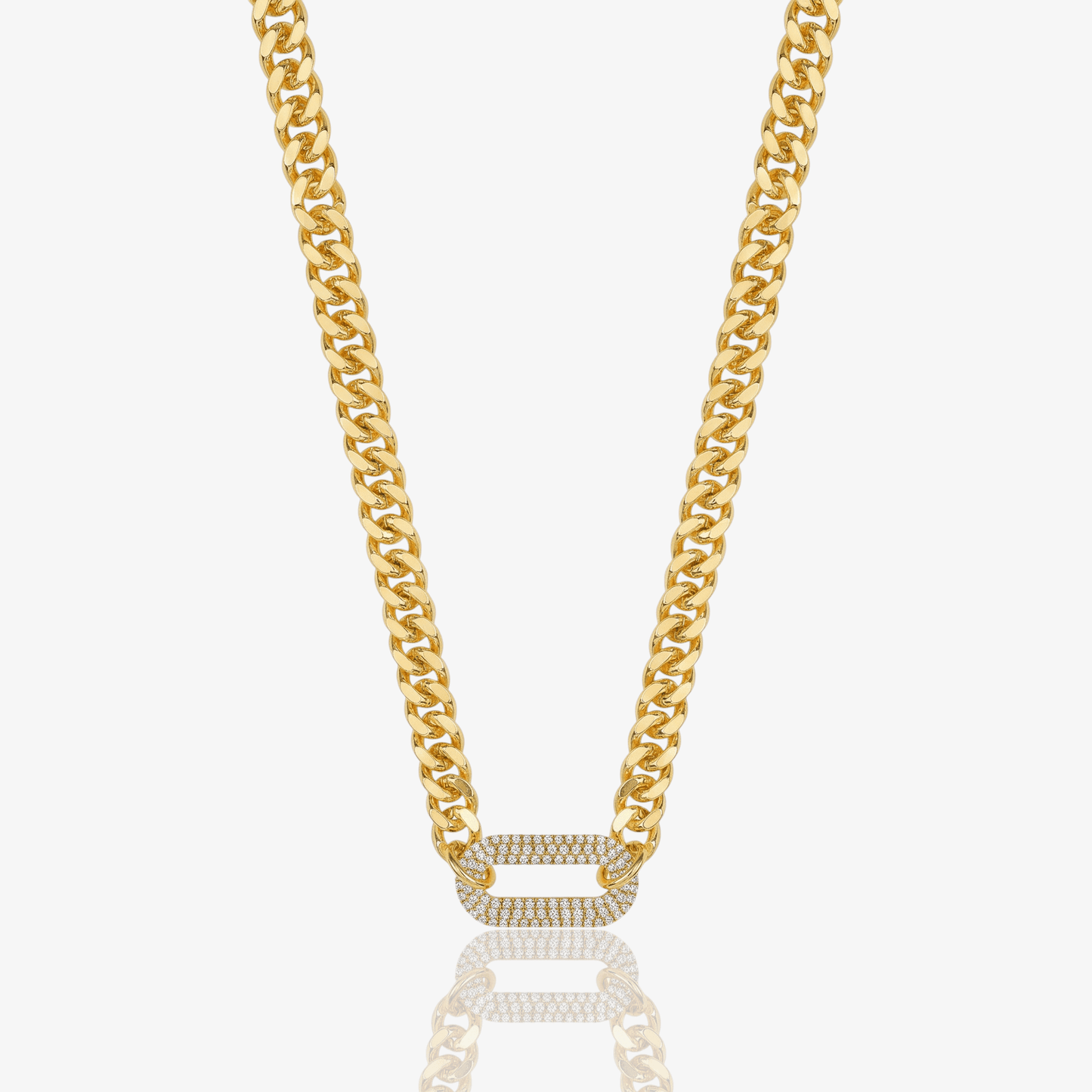 Cuban Halo Link Choker Necklace