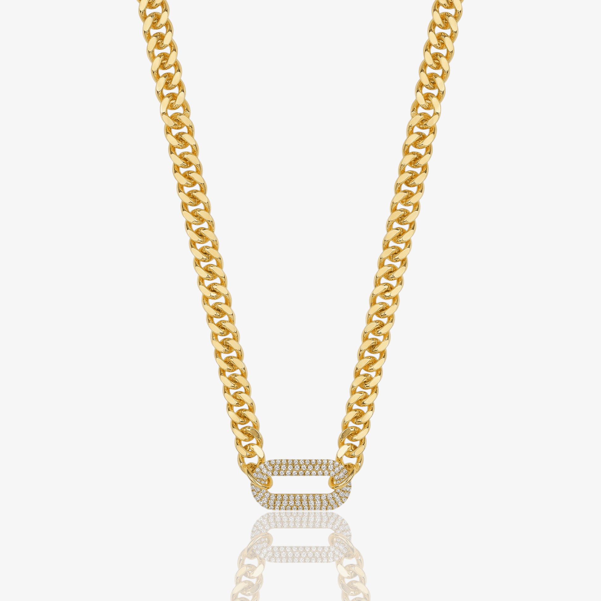 Cuban Halo Link Choker Necklace
