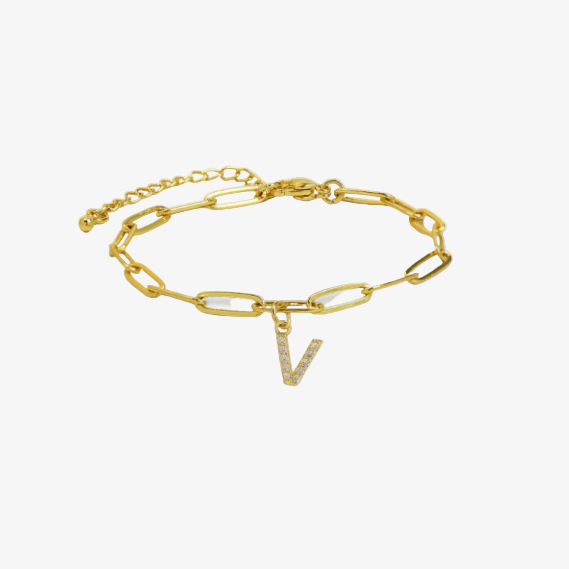 Paperclip Initial Letter Bracelet
