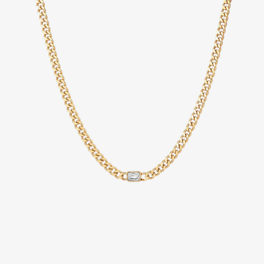Cubic Zirconia Link Chain Necklace