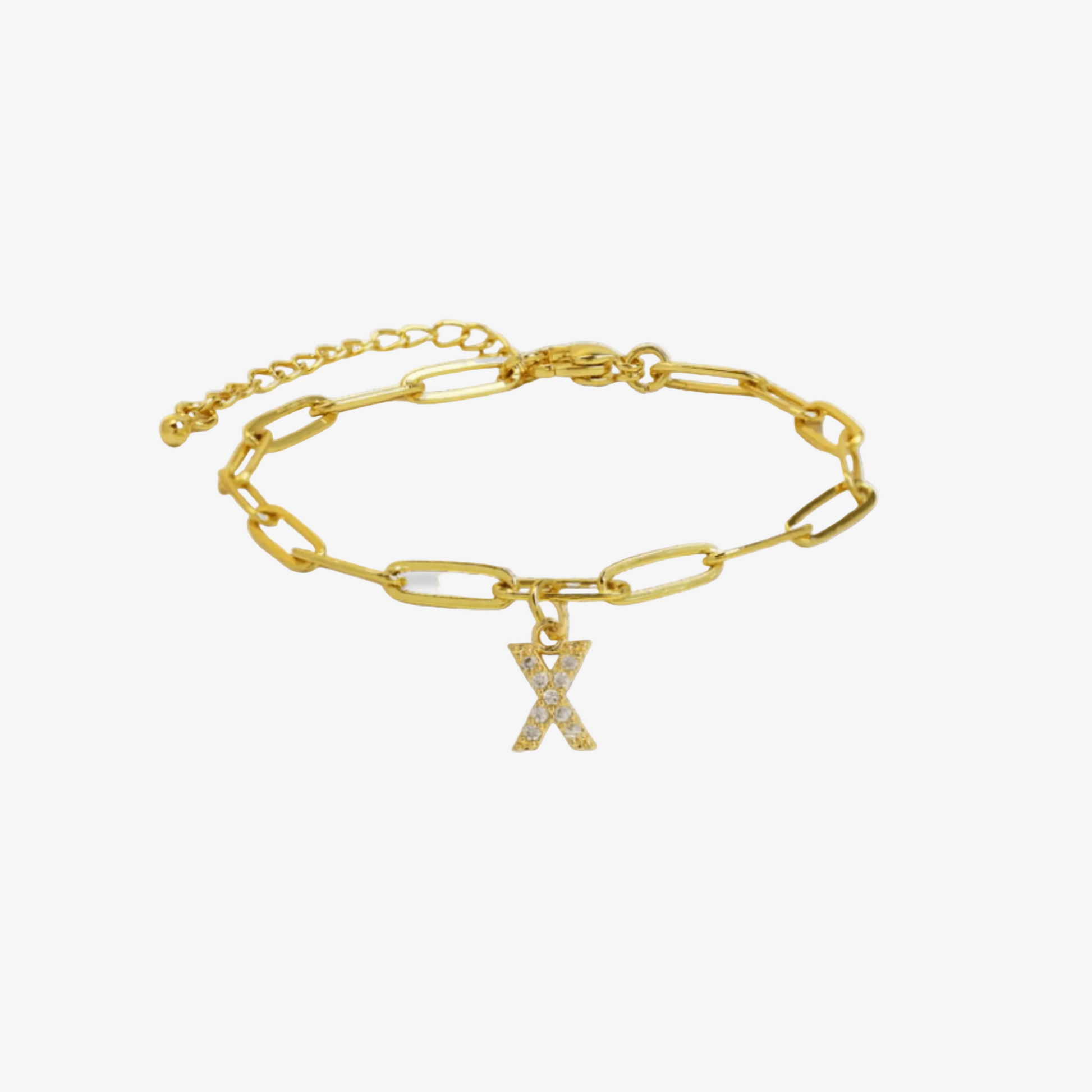 Paperclip Initial Letter Bracelet