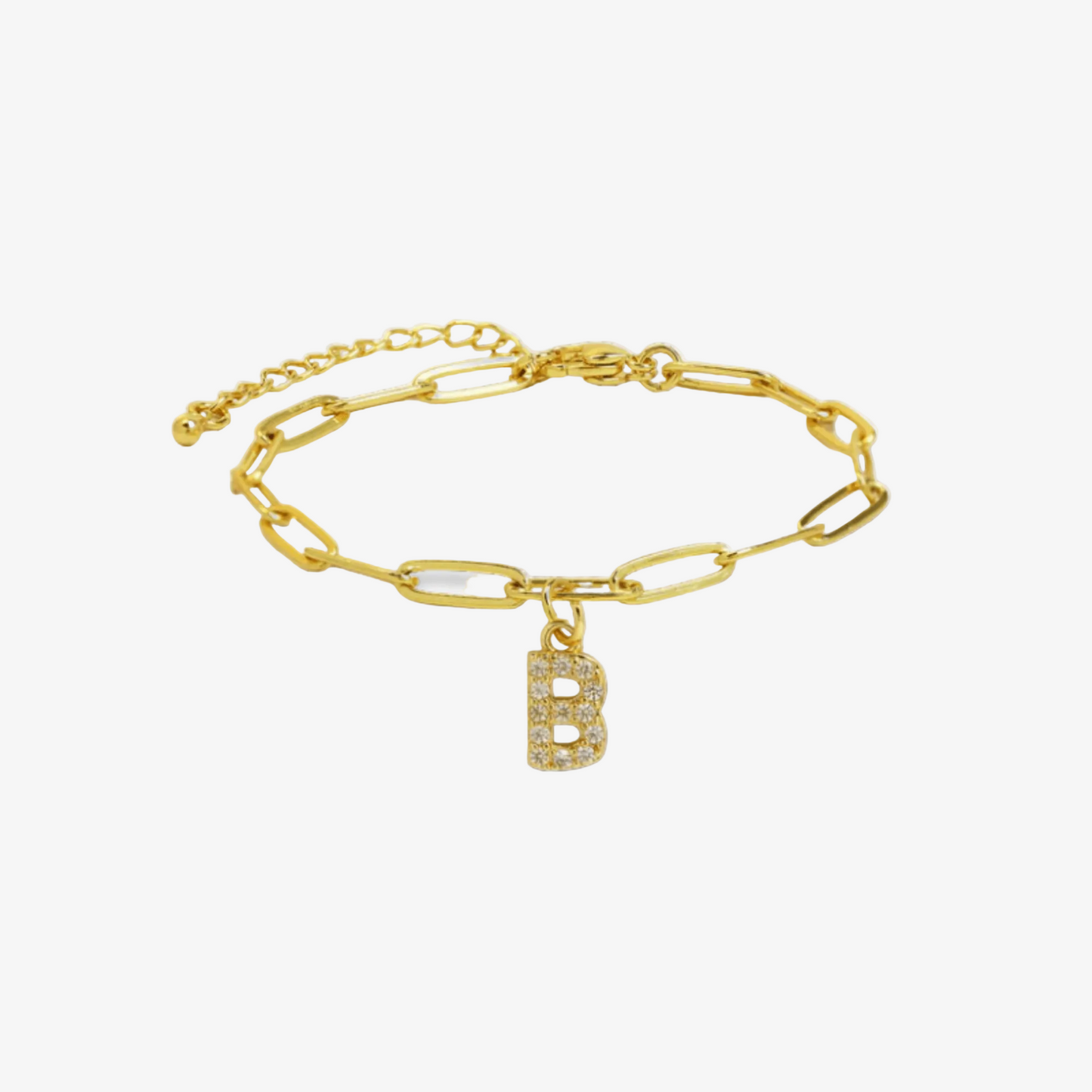 Paperclip Initial Letter Bracelet
