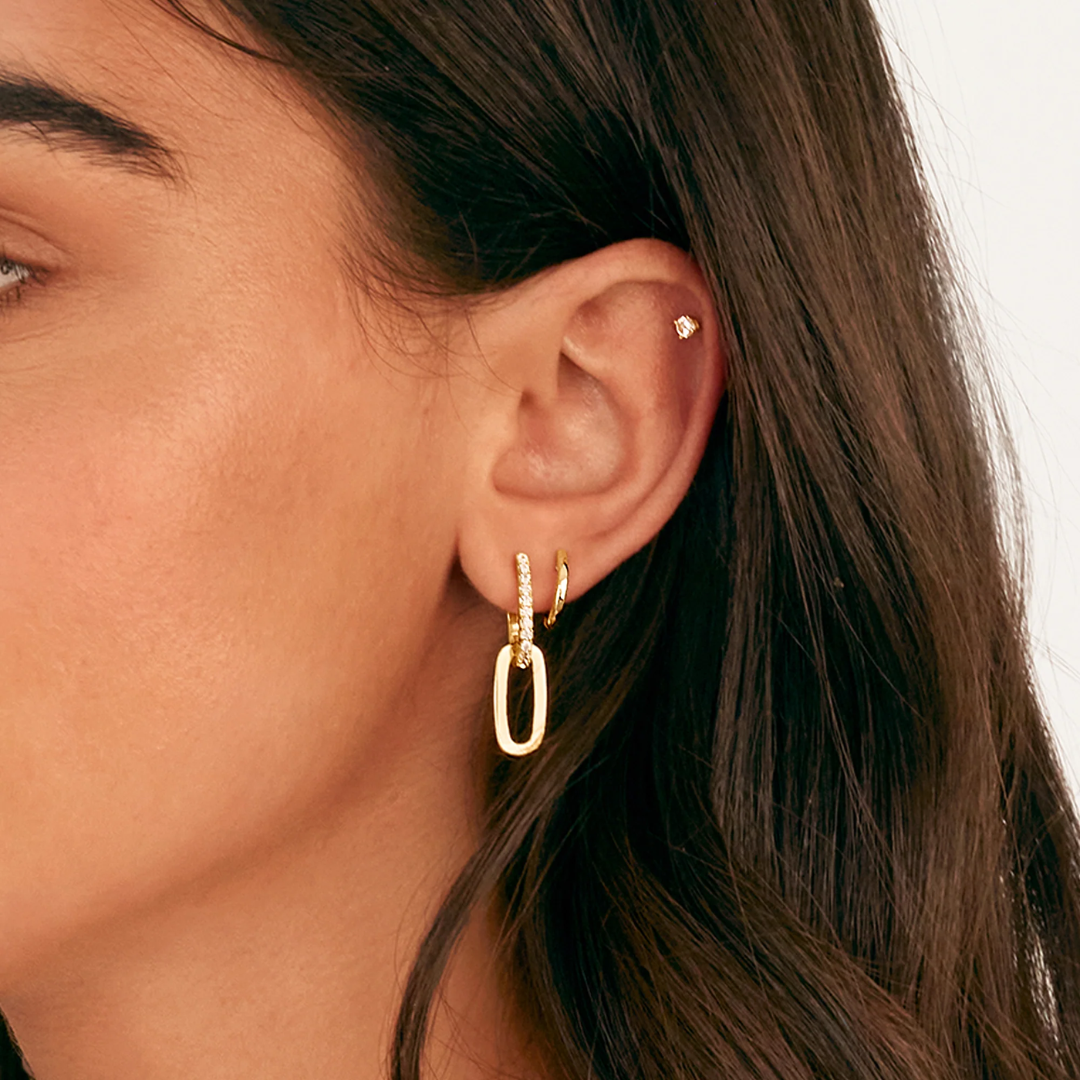 Paperclip Link Hoop Earrings