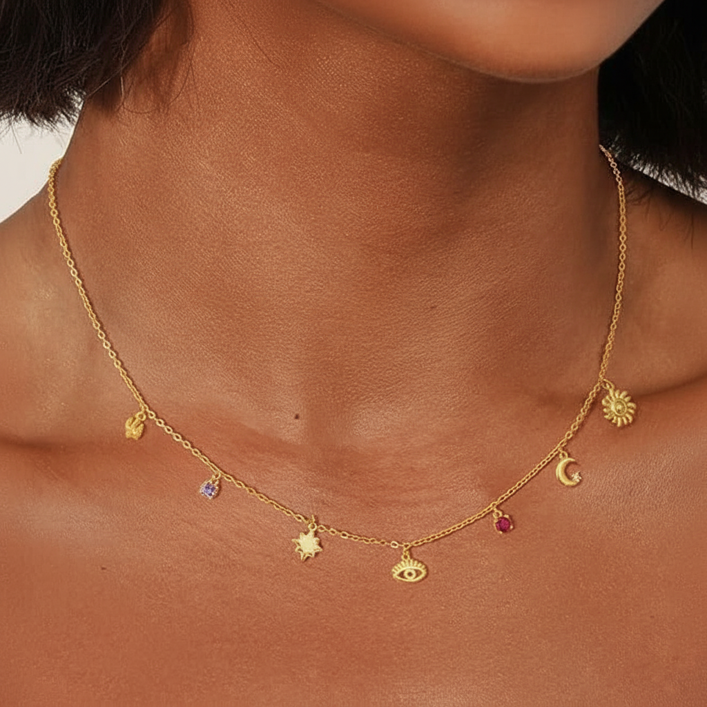 Paperclip Charm Detail Necklace