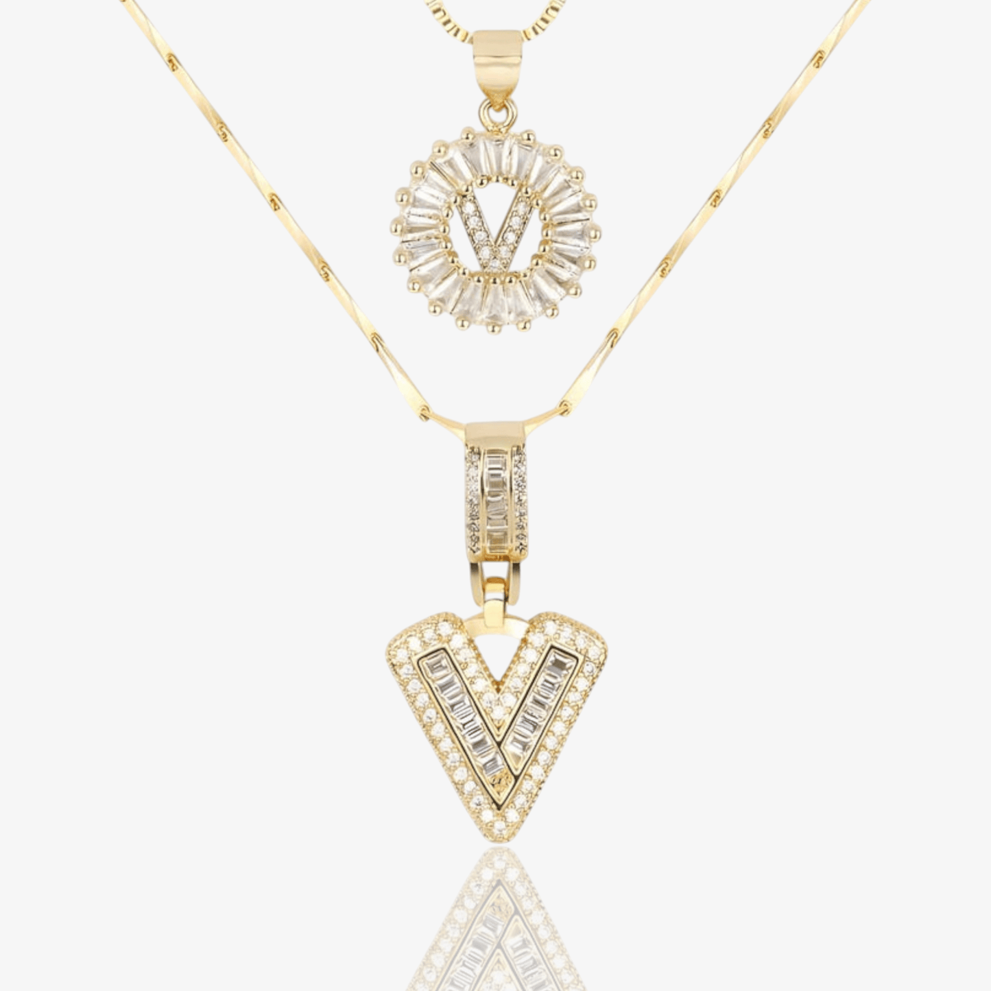 Initial Necklace A–Z Duo Set