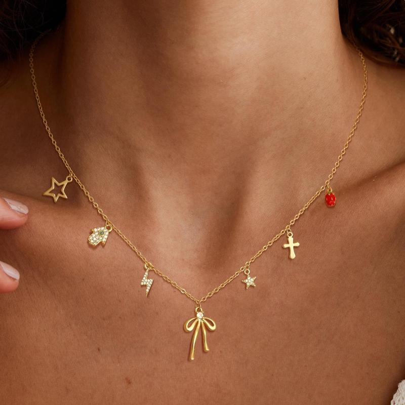 Paperclip Charm Detail Necklace