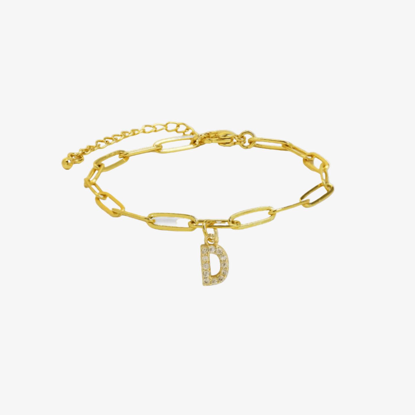 Paperclip Initial Letter Bracelet