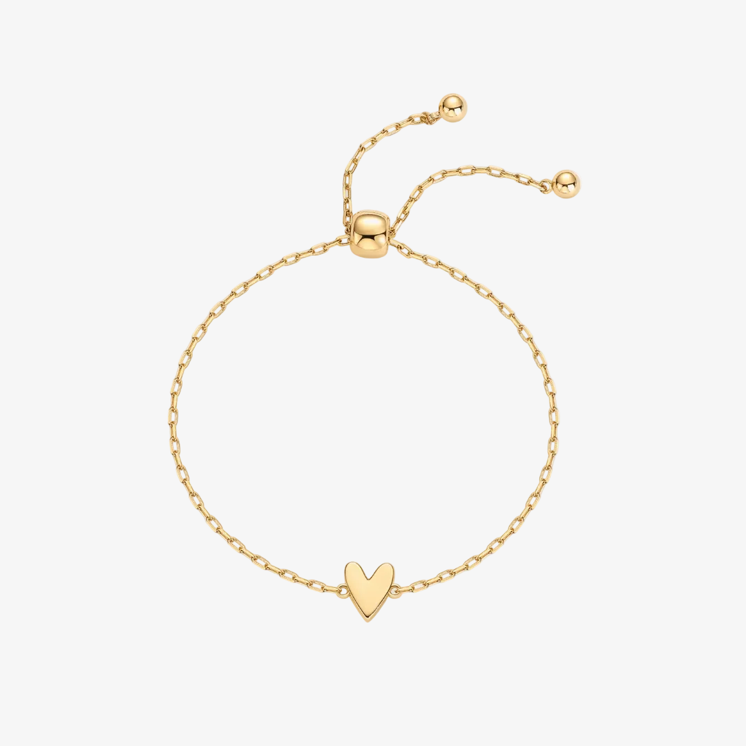 Heart Duo Charm Solitaire Bracelet Set