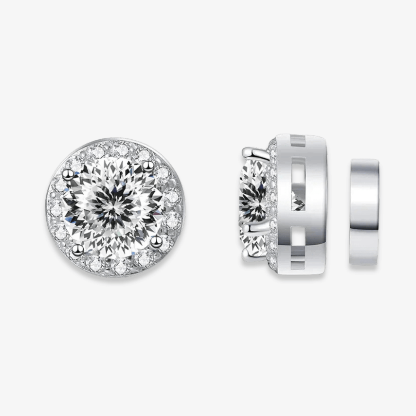 Magnetic Round Moissanite Earrings
