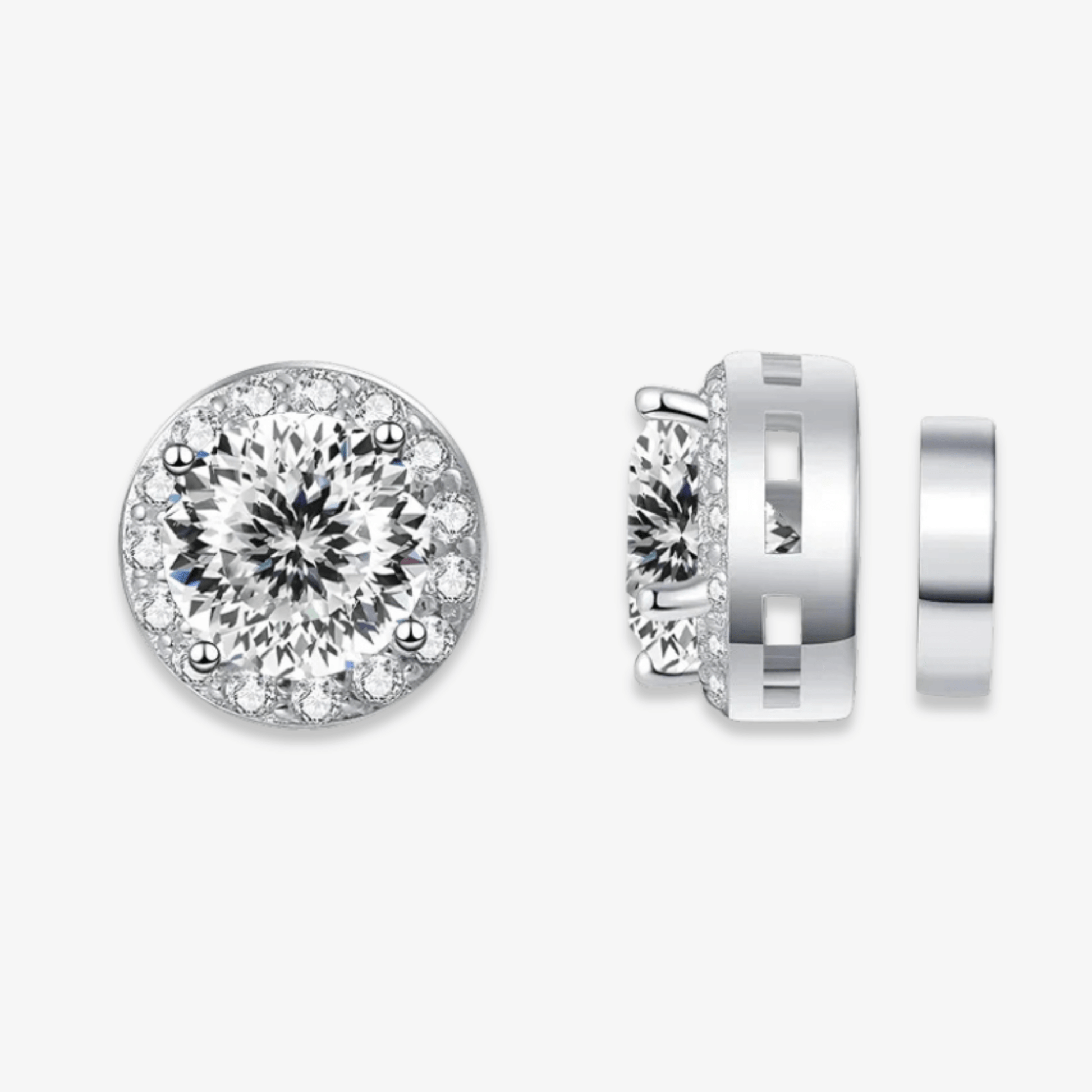 Magnetic Round Moissanite Earrings