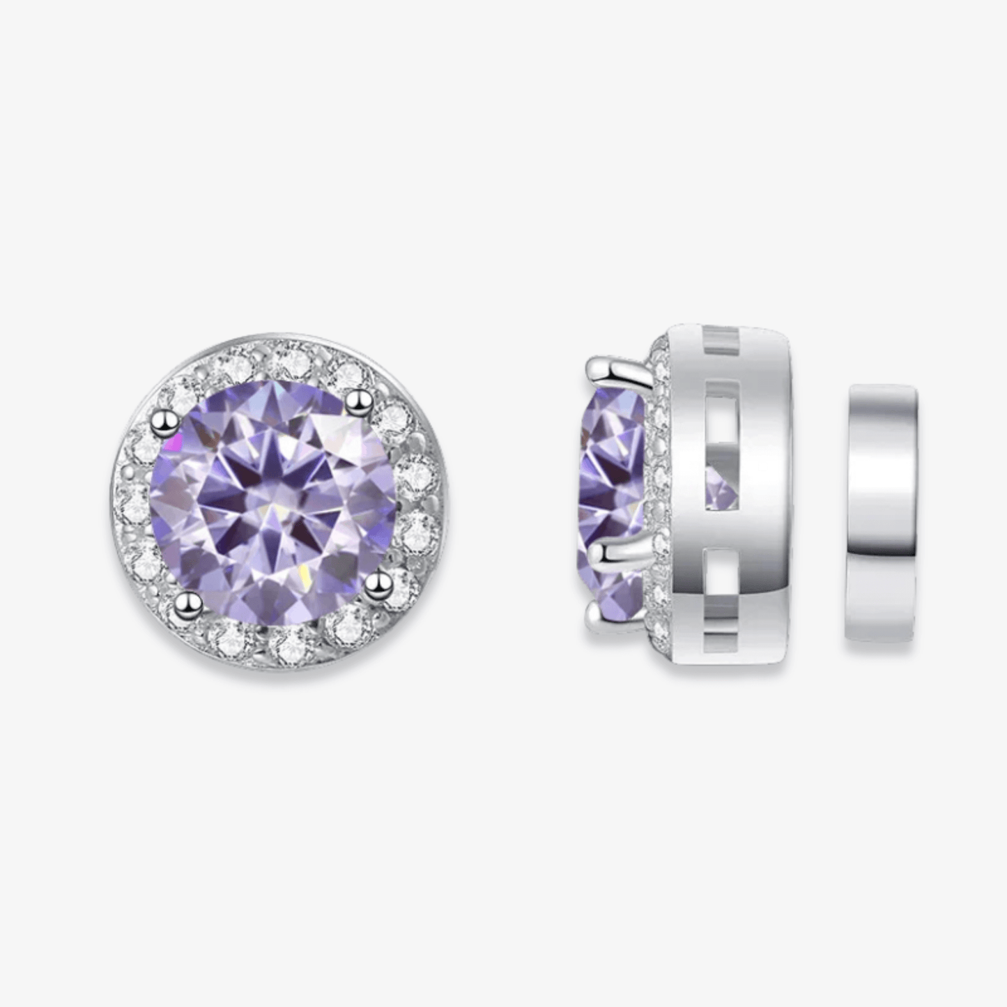 Magnetic Round Moissanite Earrings