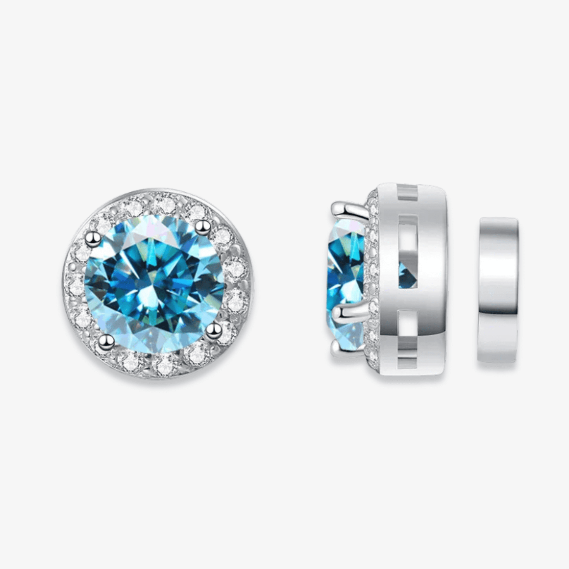 Magnetic Round Moissanite Earrings