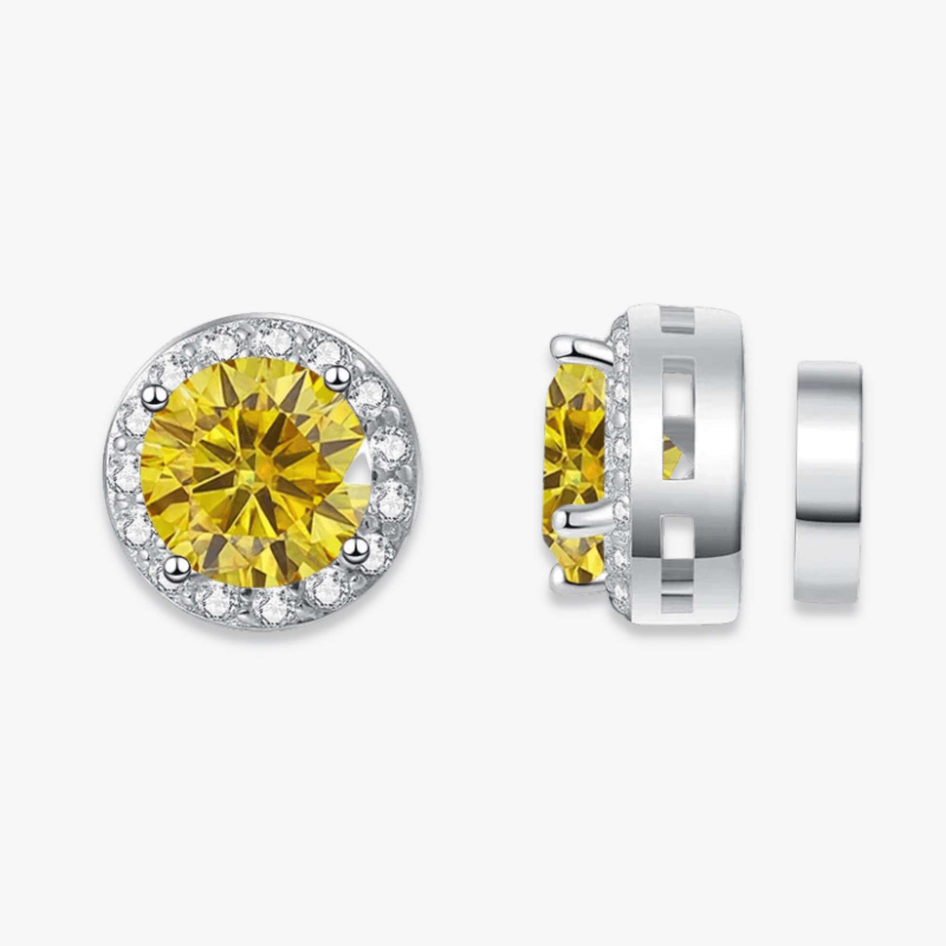 Magnetic Round Moissanite Earrings