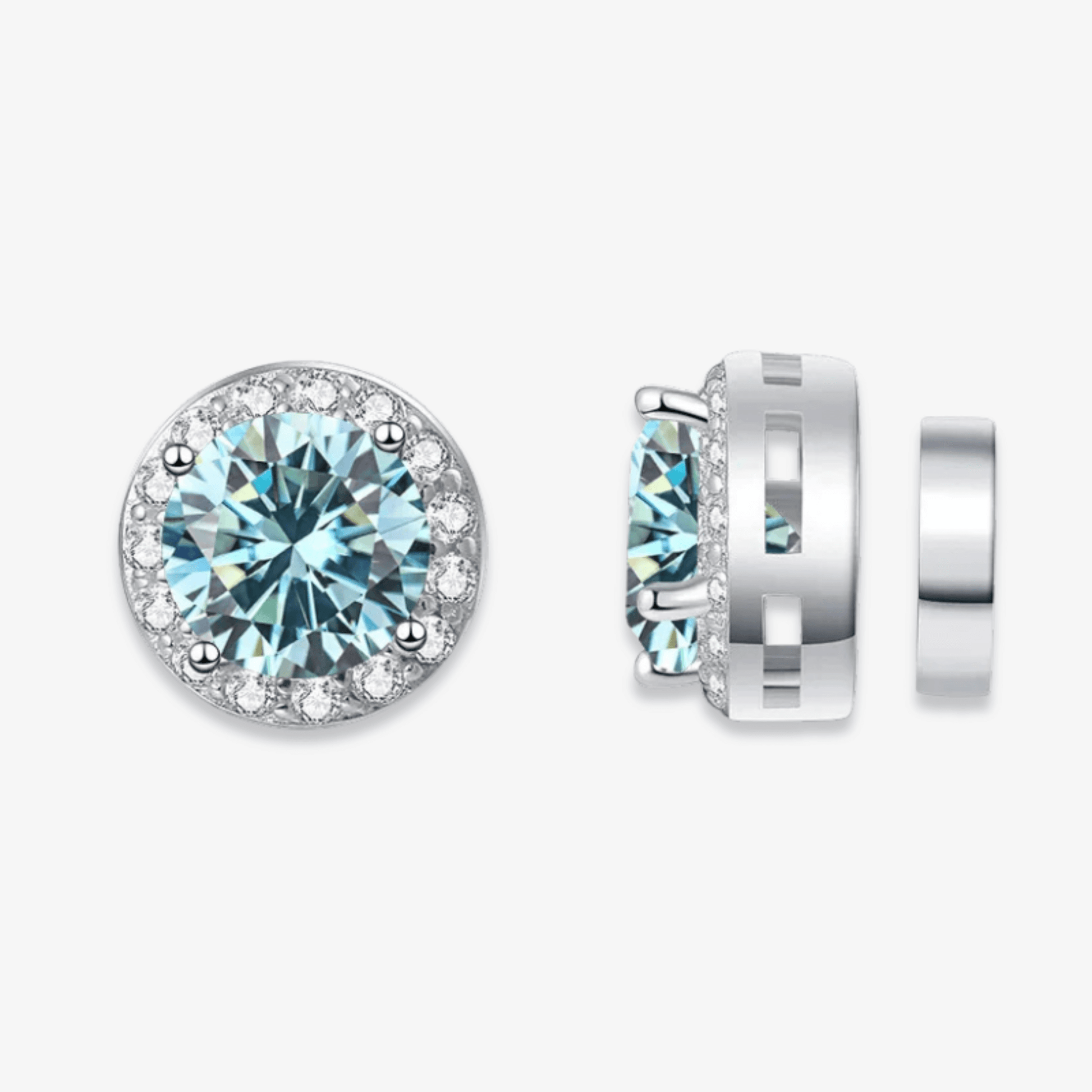 Magnetic Round Moissanite Earrings