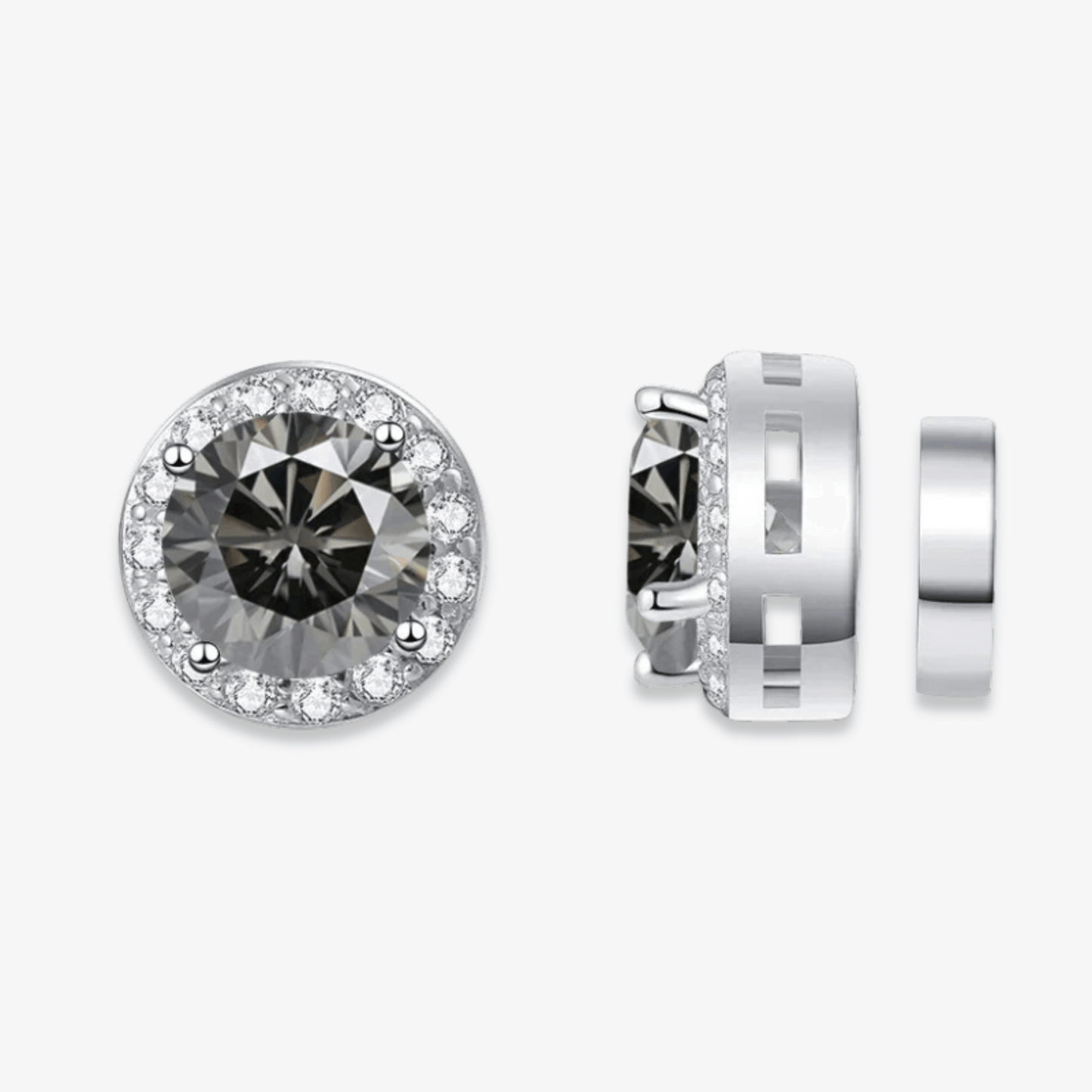 Magnetic Round Moissanite Earrings