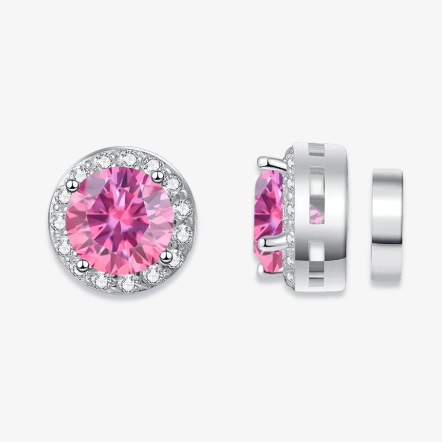 Magnetic Round Moissanite Earrings