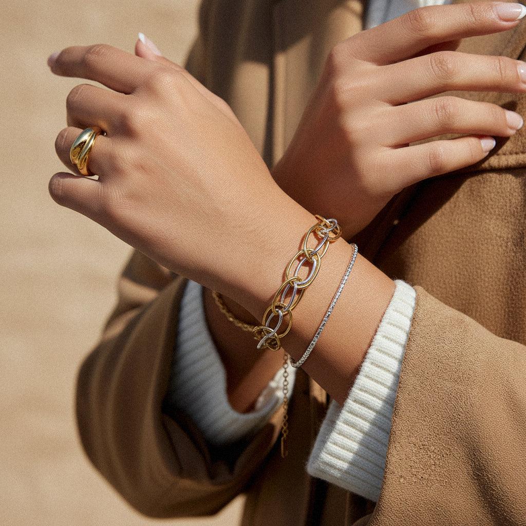 Two Tone Link Bracelet