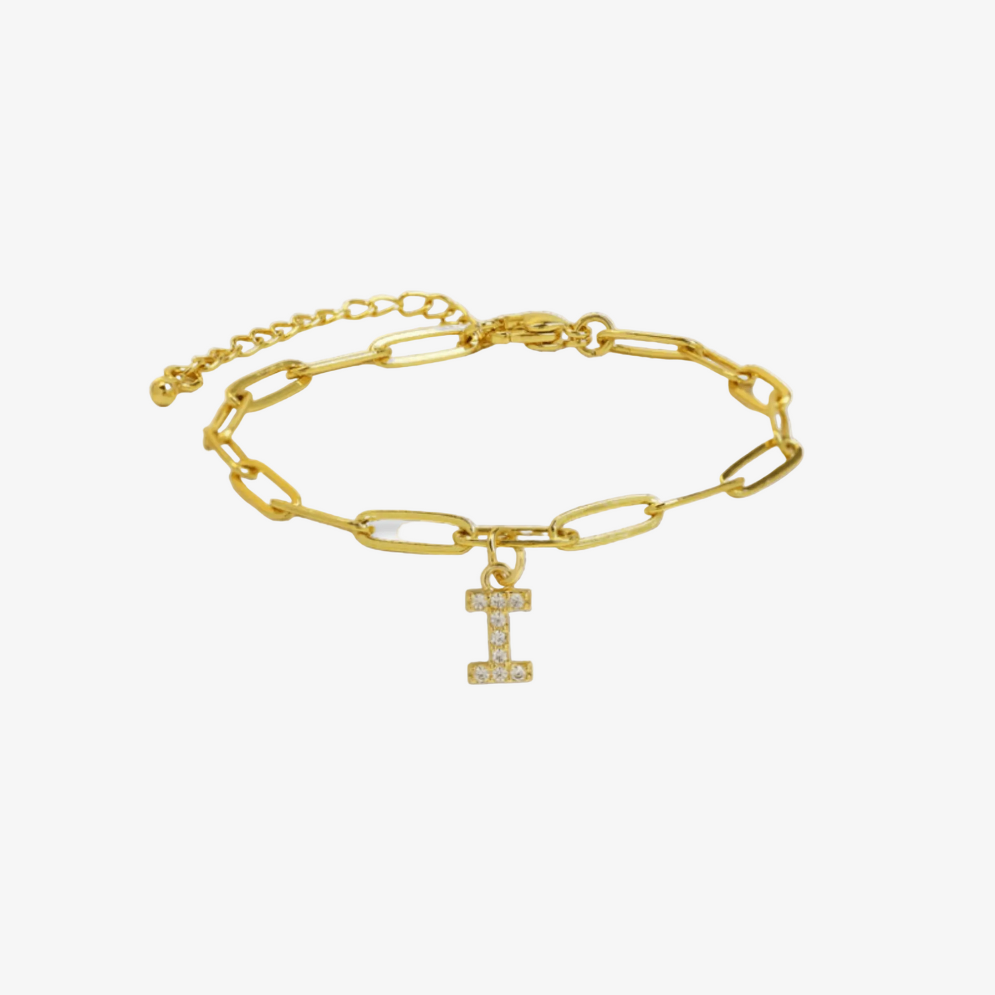 Paperclip Initial Letter Bracelet