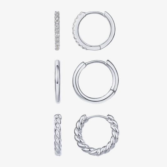 Aurora Trilogy Hoop Earrings Set