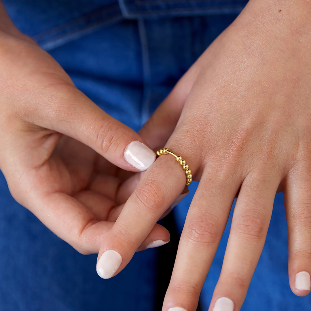 Beaded Minimal Anxiety Ring