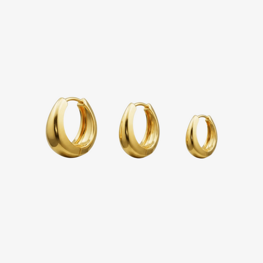 Essential Chunky Hoop Earrings Trio Set