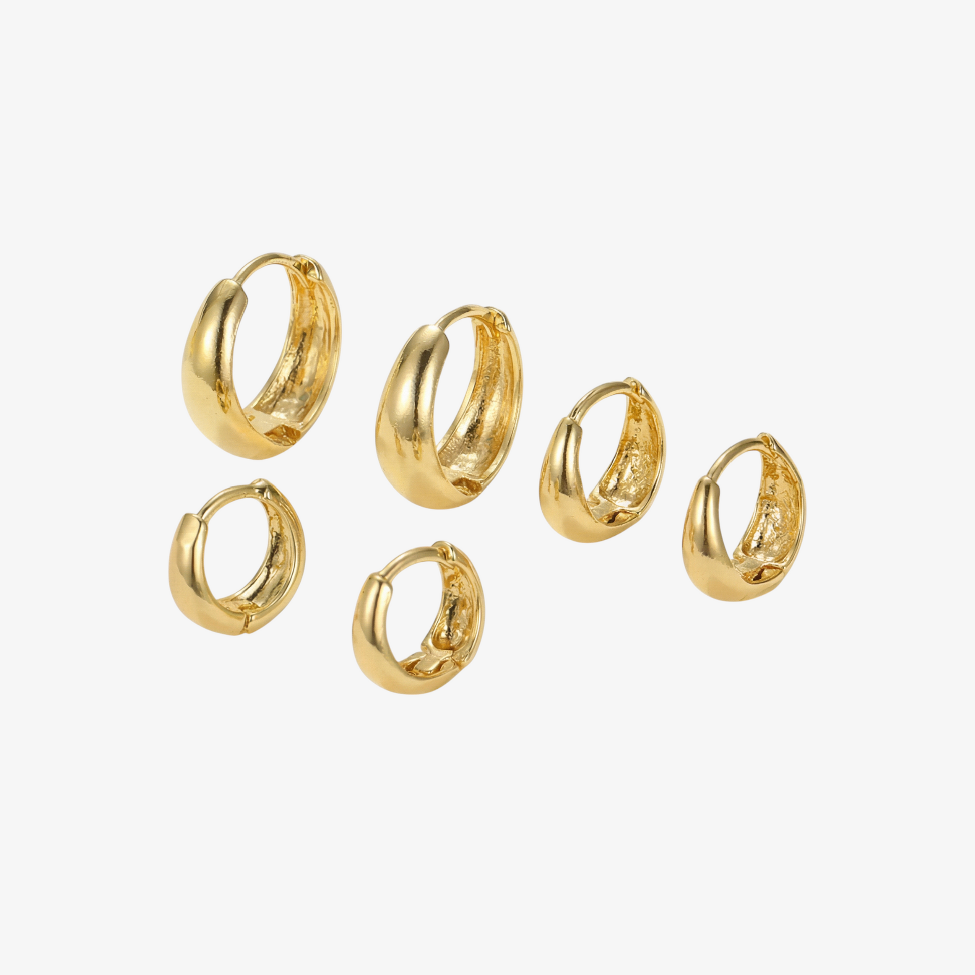 Essential Chunky Hoop Earrings Trio Set