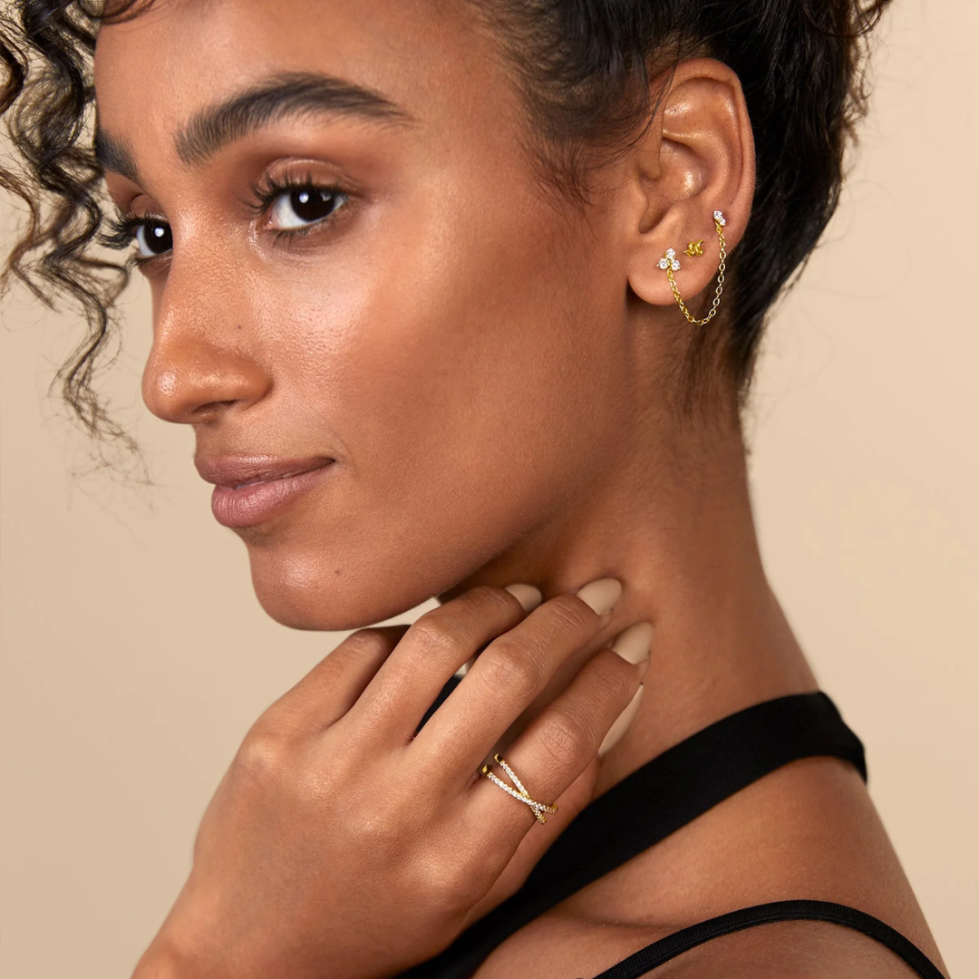 Mini Snake Flat Back Stud Earrings