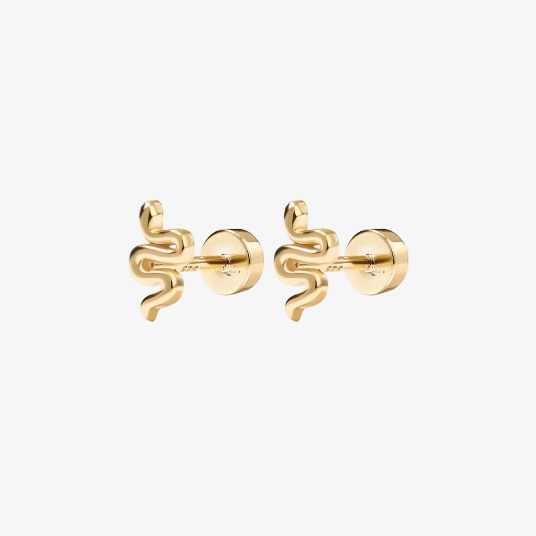 Mini Snake Flat Back Stud Earrings