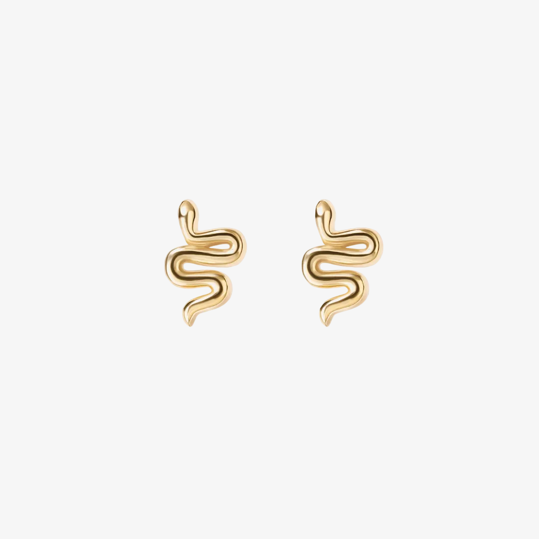 Mini Snake Flat Back Stud Earrings