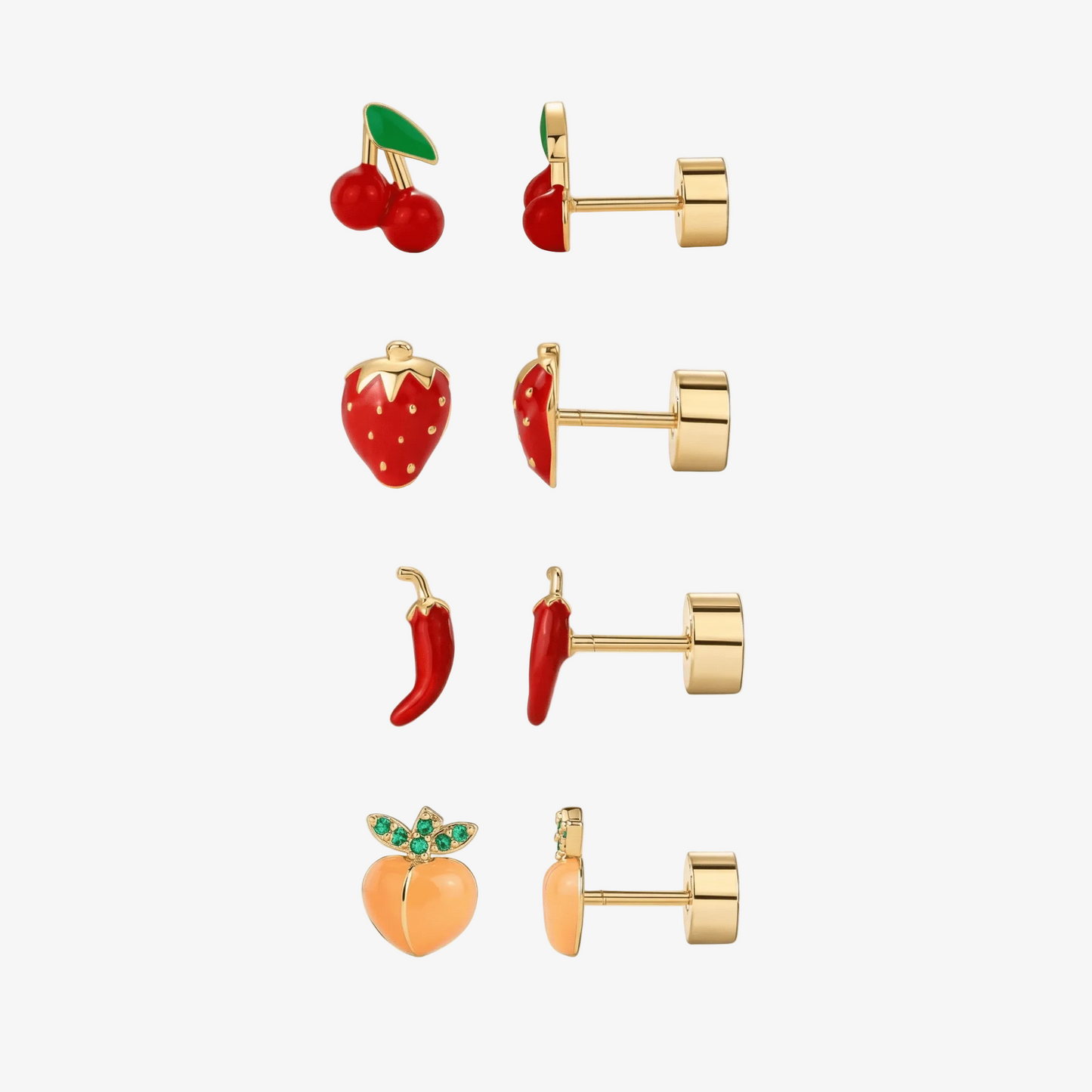 Multi-Shape Flat Back Stud Earrings