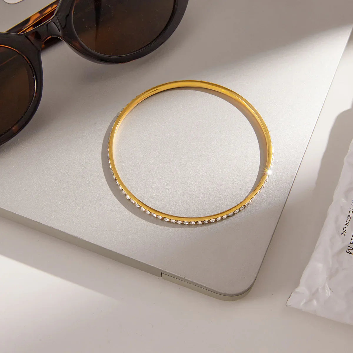 Diamond Gold Bangle Bracelet