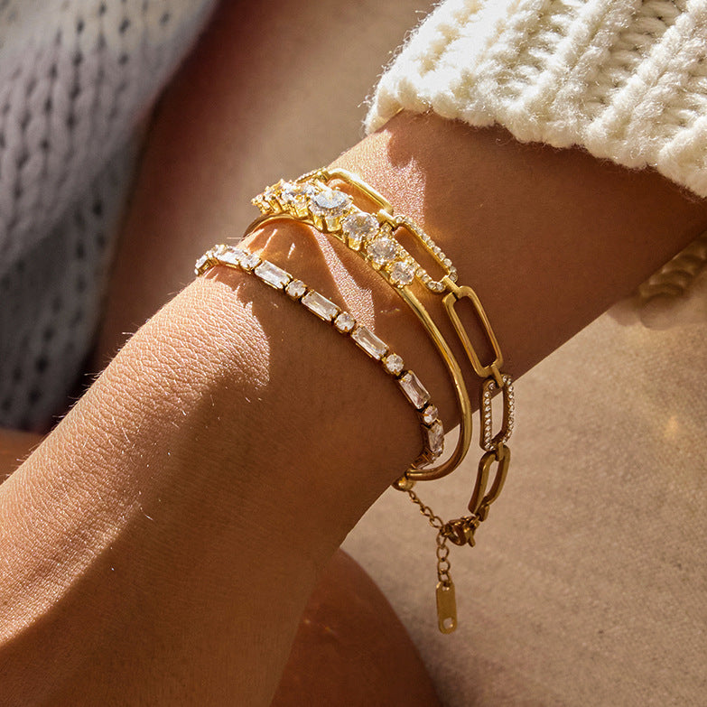 Aura Essential Diamond Bracelet Stack