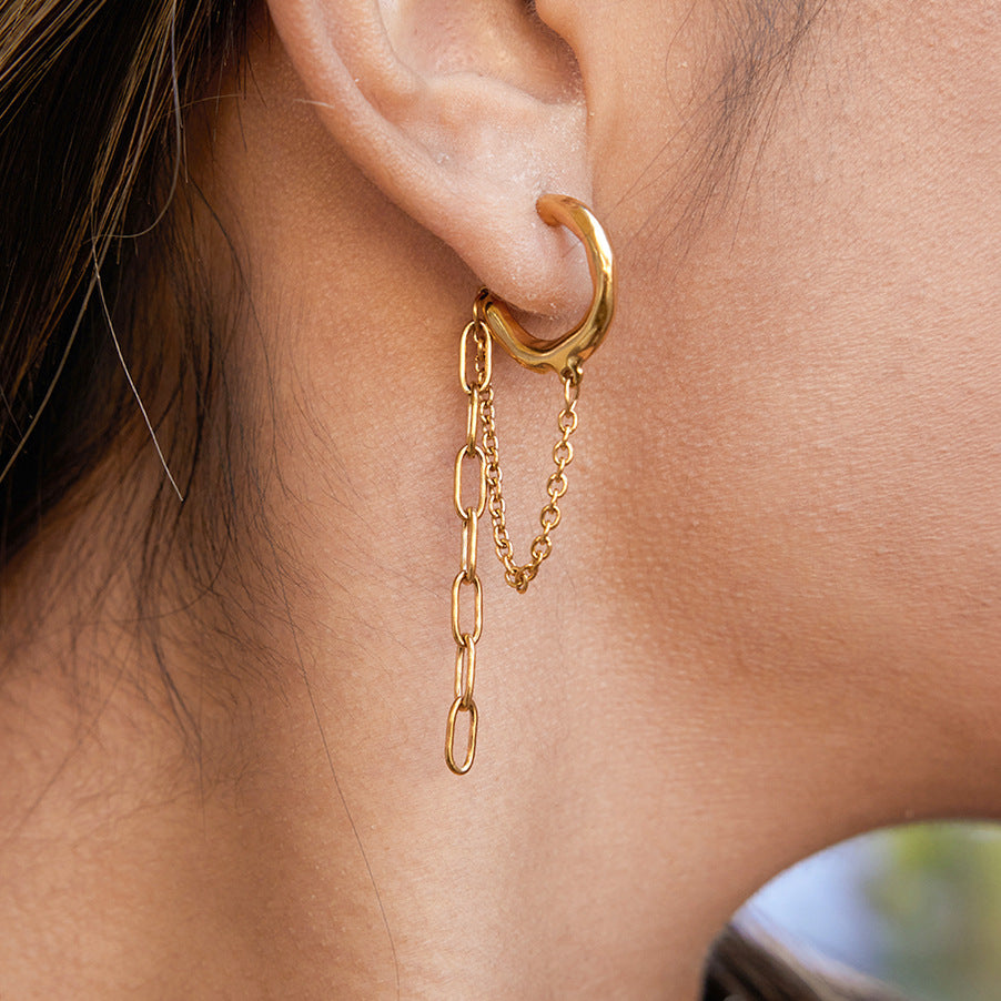 Link Chain Hoop Earrings