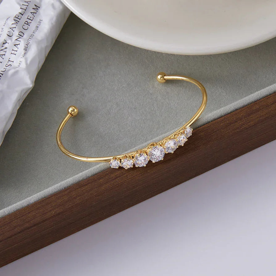 Diamond Gold Cuff Bangle